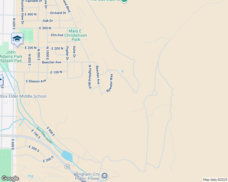 map of restaurants, bars, coffee shops, grocery stores, and more near 1329 Kaylynne Circle in Brigham City