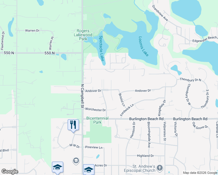 map of restaurants, bars, coffee shops, grocery stores, and more near 4700-4798 Rutland Rd in Valparaiso