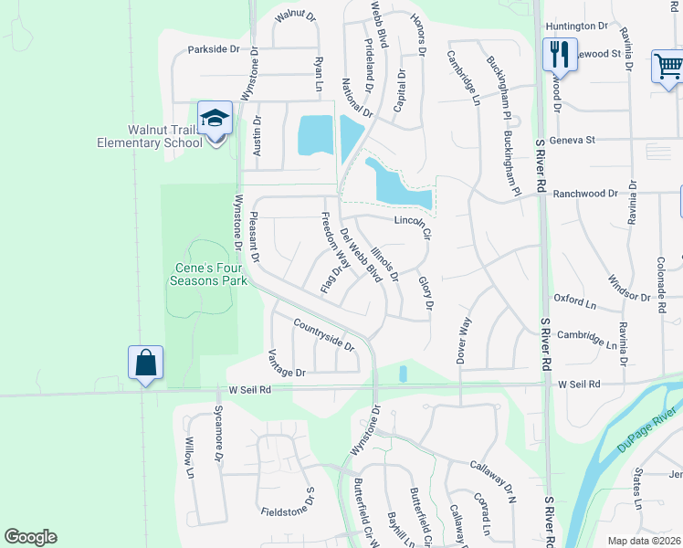 map of restaurants, bars, coffee shops, grocery stores, and more near 632 Flag Drive in Shorewood