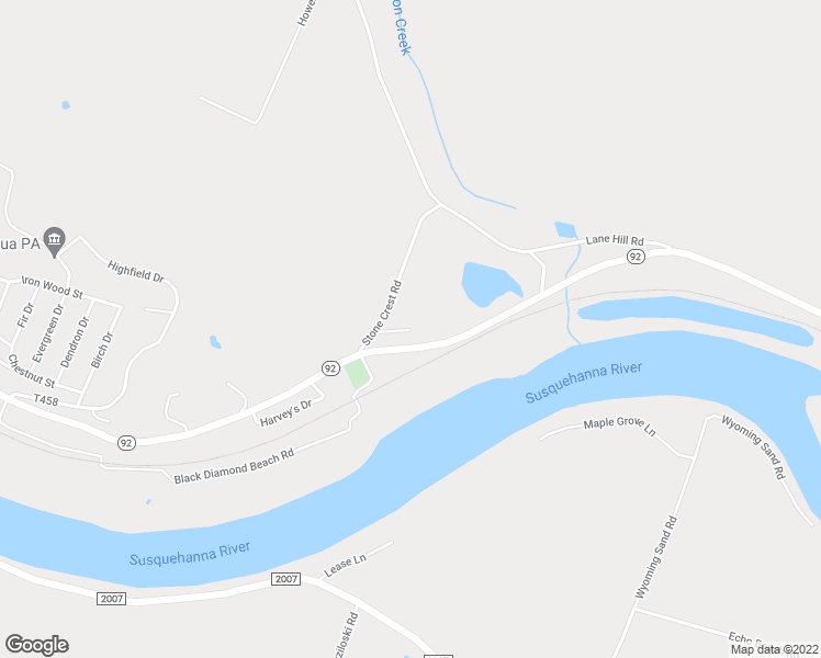 map of restaurants, bars, coffee shops, grocery stores, and more near 2 Stone Crest Lane in Tunkhannock