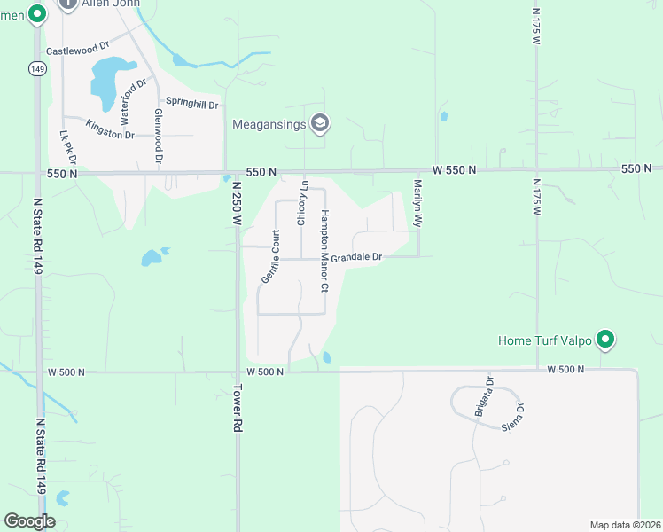 map of restaurants, bars, coffee shops, grocery stores, and more near 226 Grandale Drive in Valparaiso