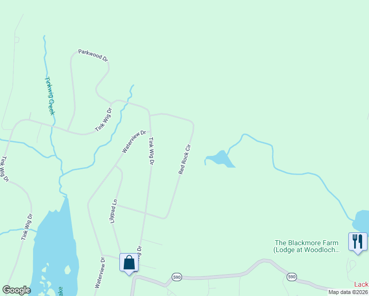 map of restaurants, bars, coffee shops, grocery stores, and more near 68 Red Rock Circle in Hawley