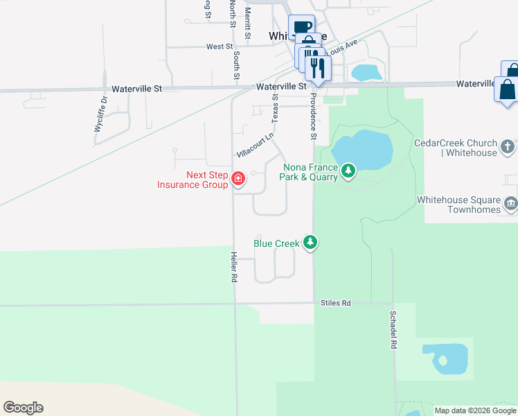 map of restaurants, bars, coffee shops, grocery stores, and more near 11022 Southanne Lane in Whitehouse