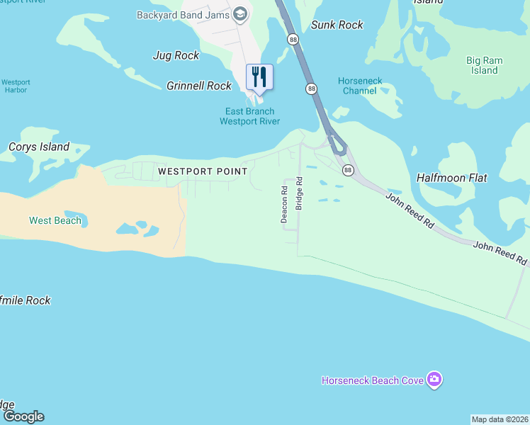 map of restaurants, bars, coffee shops, grocery stores, and more near 6 Nick's Way in Westport