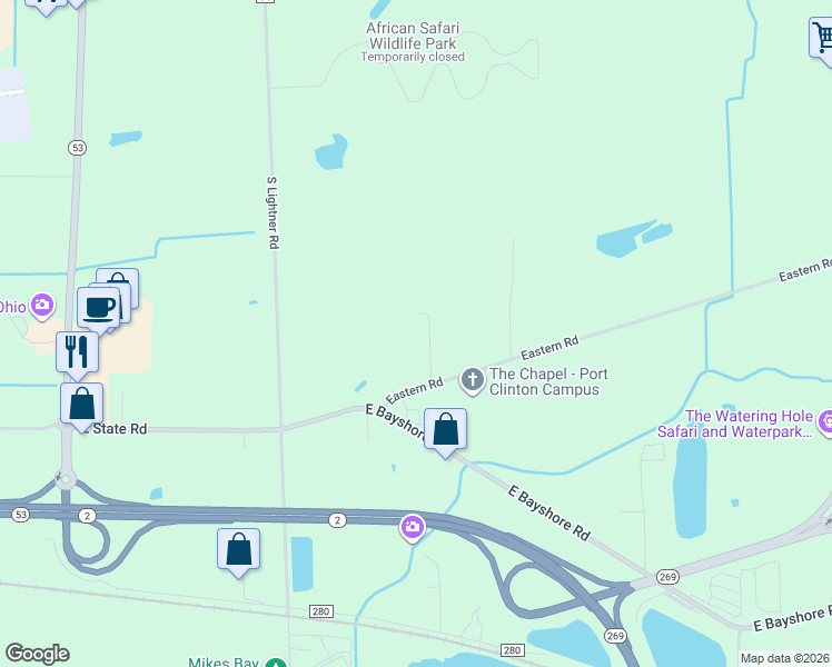 map of restaurants, bars, coffee shops, grocery stores, and more near 920 Kihlken Place in Port Clinton