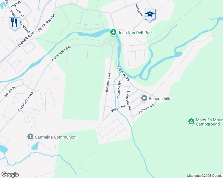 map of restaurants, bars, coffee shops, grocery stores, and more near 5 May Place in Beacon