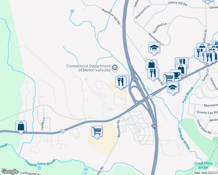 map of restaurants, bars, coffee shops, grocery stores, and more near 29-73 Henry Street in Norwich