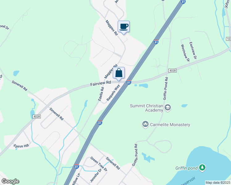 map of restaurants, bars, coffee shops, grocery stores, and more near 122 Raquels Way in Lackawanna County