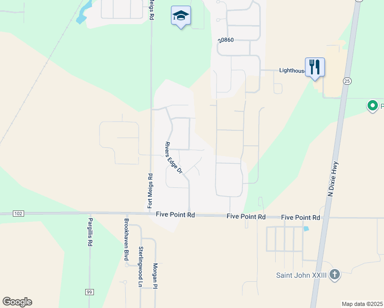 map of restaurants, bars, coffee shops, grocery stores, and more near 2471 Cross Ridge Road in Perrysburg