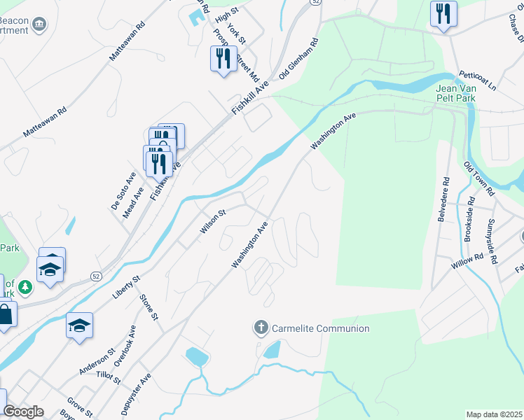 map of restaurants, bars, coffee shops, grocery stores, and more near 484 Liberty Street in Beacon