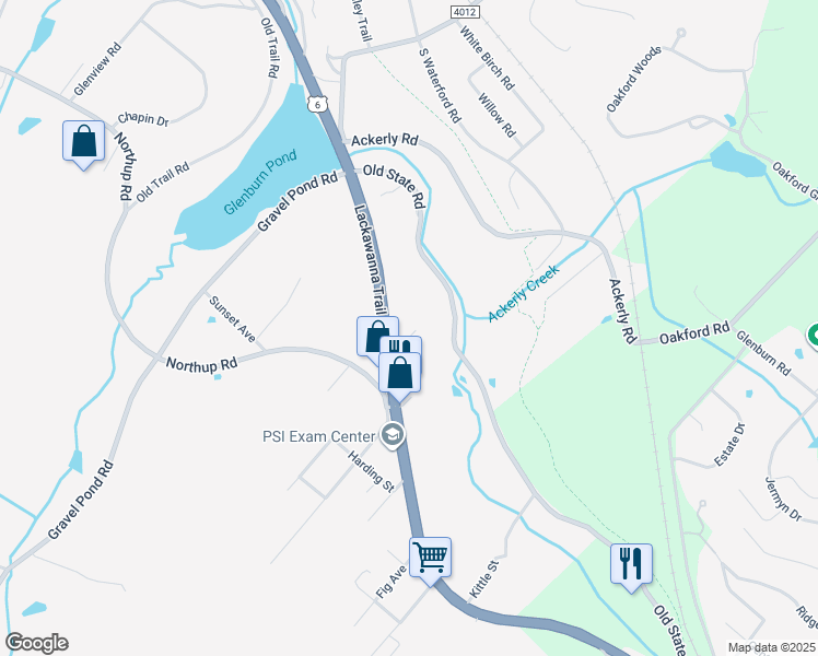 map of restaurants, bars, coffee shops, grocery stores, and more near 15 Glenn Avenue in Clarks Summit