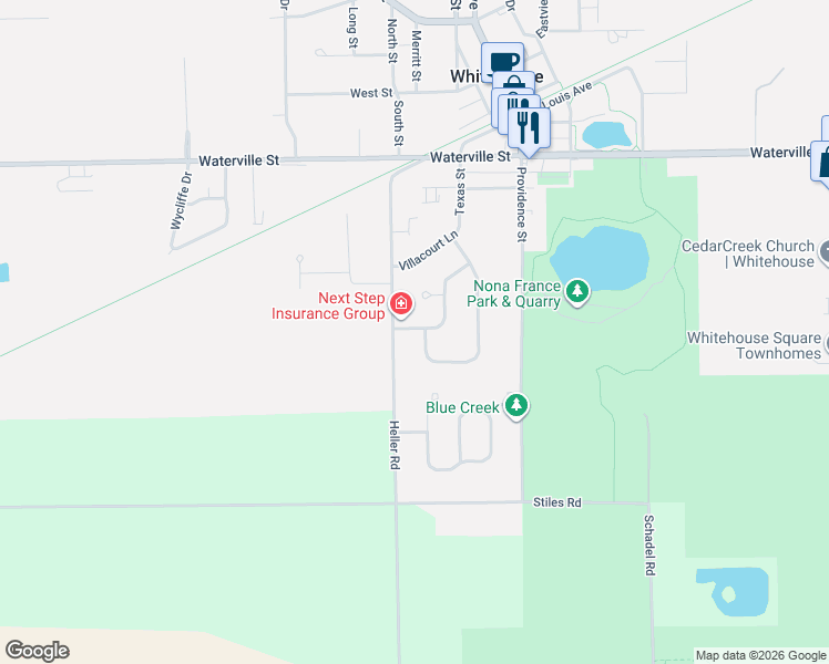 map of restaurants, bars, coffee shops, grocery stores, and more near 11022 Southanne Lane in Whitehouse