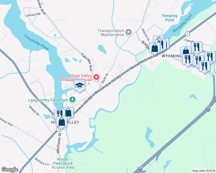 map of restaurants, bars, coffee shops, grocery stores, and more near 1090 Main Street in Hopkinton