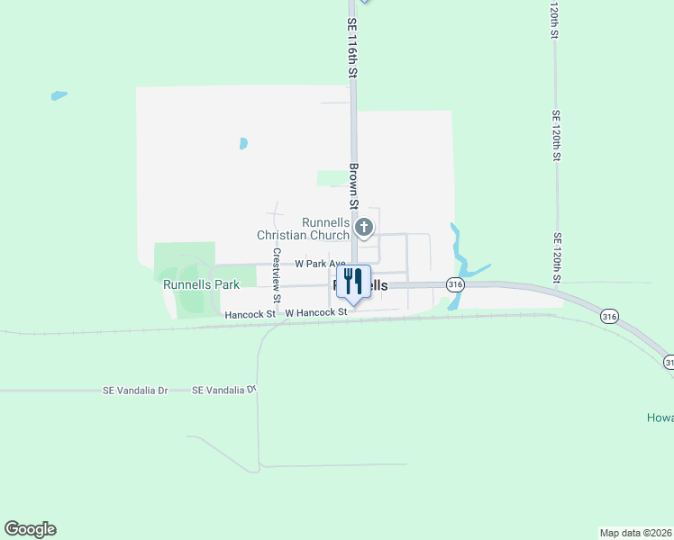map of restaurants, bars, coffee shops, grocery stores, and more near 105 East Mckinney Street in Runnells