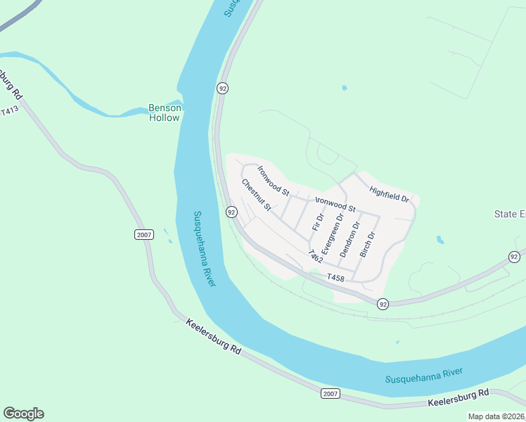 map of restaurants, bars, coffee shops, grocery stores, and more near 45 Chestnut Street in Tunkhannock