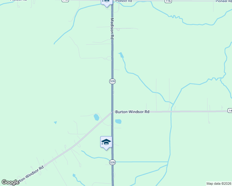 map of restaurants, bars, coffee shops, grocery stores, and more near 13140 Madison Road in Middlefield