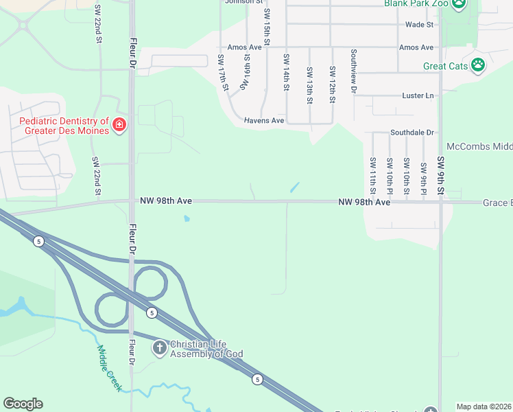 map of restaurants, bars, coffee shops, grocery stores, and more near 896 County Line Road in Des Moines