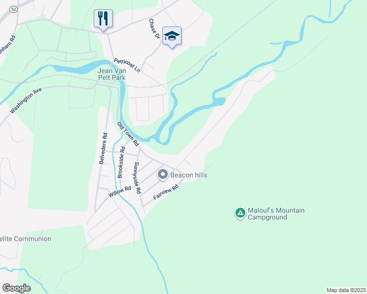 map of restaurants, bars, coffee shops, grocery stores, and more near 9 Greenwood Dr in Beacon