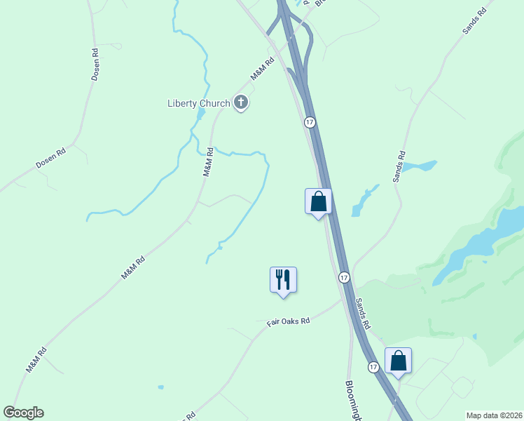 map of restaurants, bars, coffee shops, grocery stores, and more near 422 M and M Road in Middletown