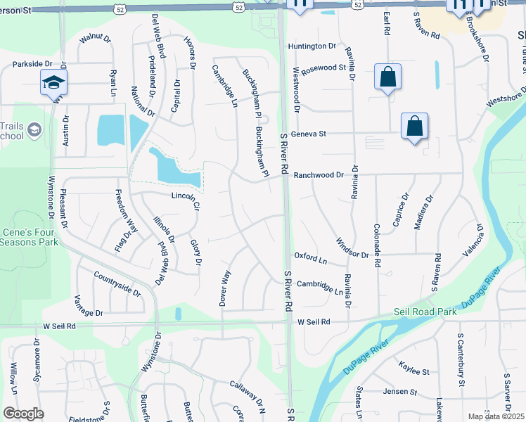 map of restaurants, bars, coffee shops, grocery stores, and more near 603 Hampton Court in Shorewood