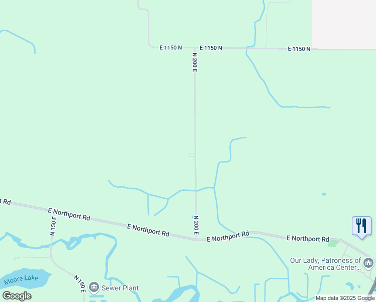 map of restaurants, bars, coffee shops, grocery stores, and more near 11057 North 200 East in Rome City