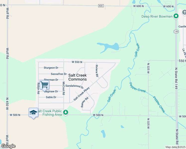 map of restaurants, bars, coffee shops, grocery stores, and more near 365 Raven Court in Valparaiso
