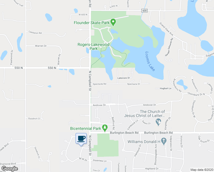 map of restaurants, bars, coffee shops, grocery stores, and more near 157 Spectacle Drive in Valparaiso