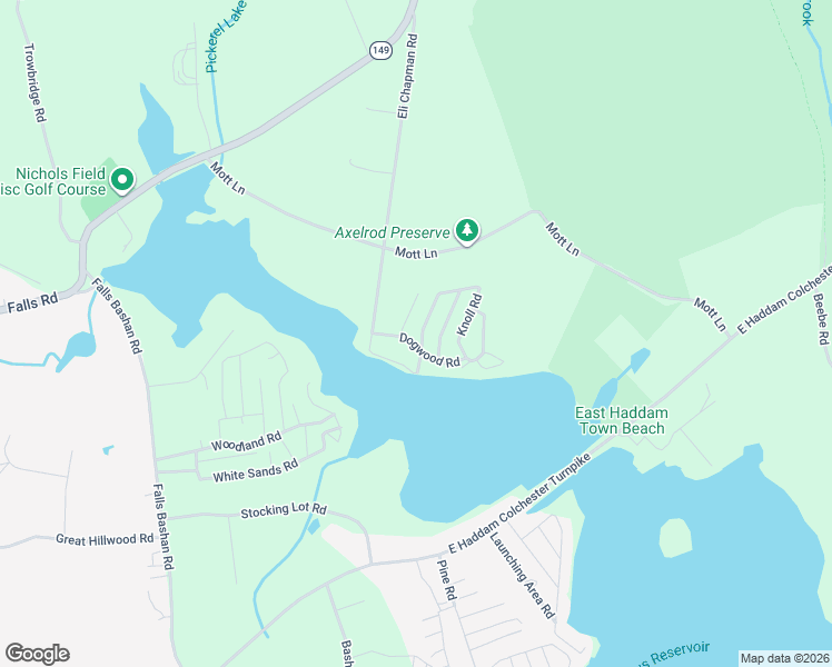 map of restaurants, bars, coffee shops, grocery stores, and more near 4 Old Acres Road in East Haddam