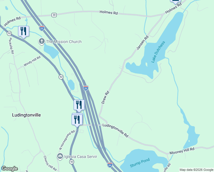 map of restaurants, bars, coffee shops, grocery stores, and more near 69 Drew Road in Holmes
