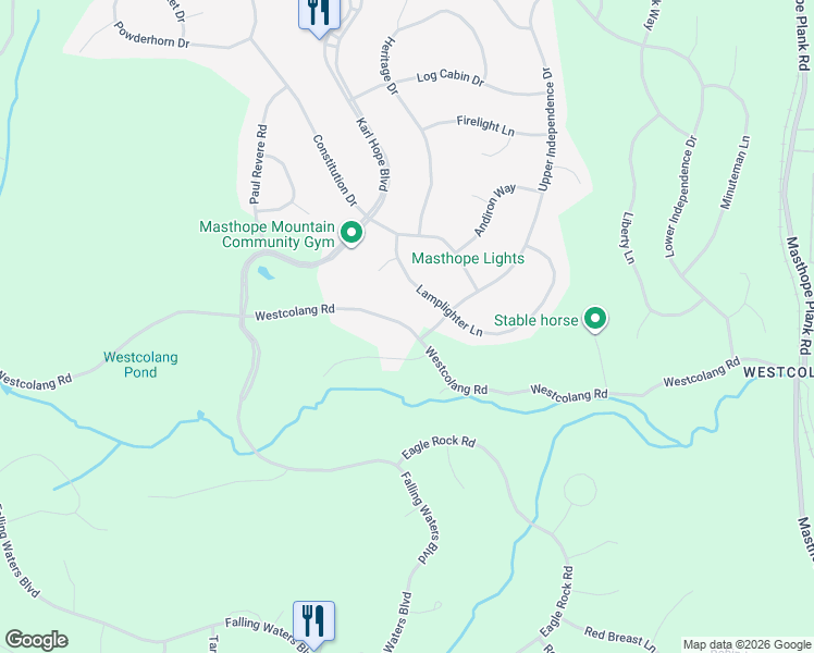 map of restaurants, bars, coffee shops, grocery stores, and more near 94 Westcolang Road in Lackawaxen