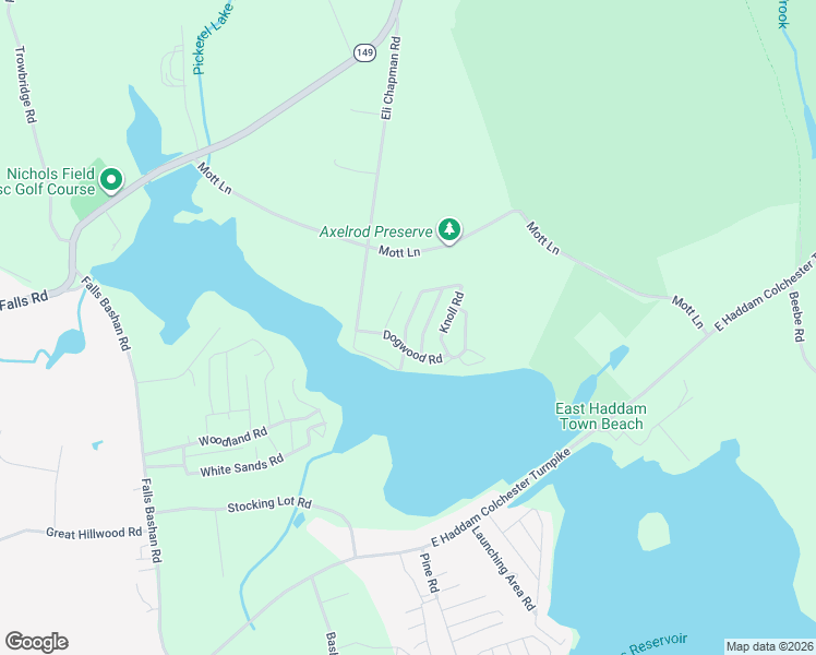 map of restaurants, bars, coffee shops, grocery stores, and more near 4 Old Acres Road in East Haddam