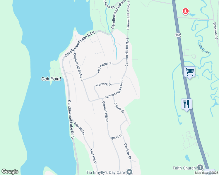 map of restaurants, bars, coffee shops, grocery stores, and more near 74 Carmen Hill Road in New Milford