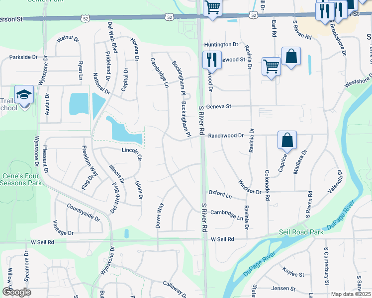 map of restaurants, bars, coffee shops, grocery stores, and more near 603 Hampton Court in Shorewood