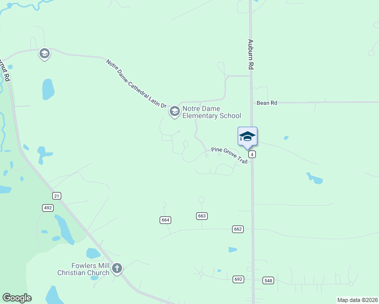 map of restaurants, bars, coffee shops, grocery stores, and more near 10980 Pine Grove Trail in Chardon