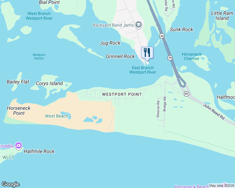 map of restaurants, bars, coffee shops, grocery stores, and more near in Westport