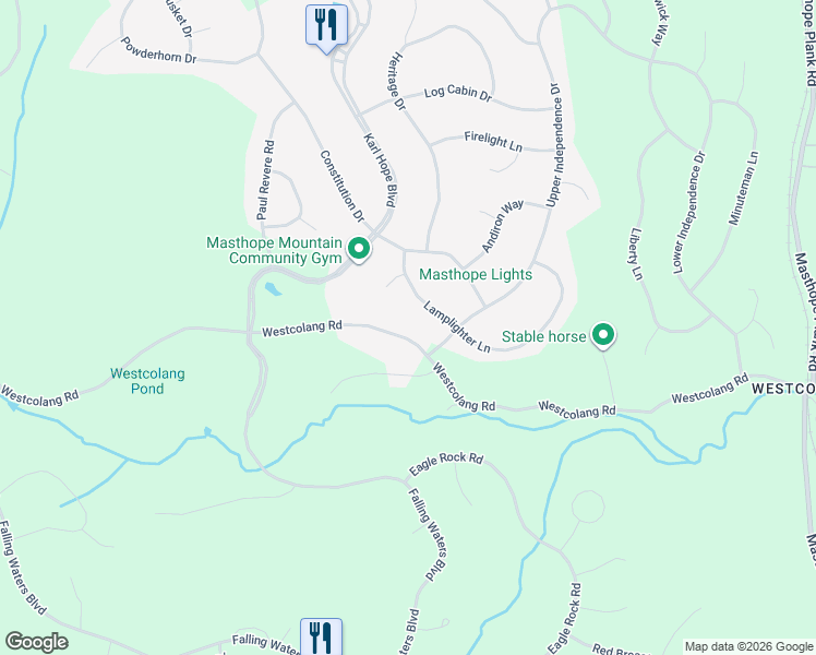 map of restaurants, bars, coffee shops, grocery stores, and more near 94 Westcolang Road in Lackawaxen