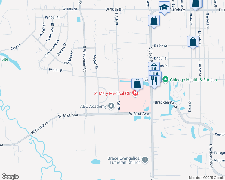 map of restaurants, bars, coffee shops, grocery stores, and more near 1500 Lake Park Avenue in Hobart
