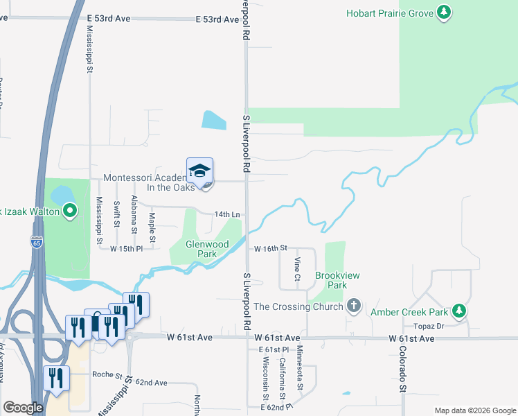 map of restaurants, bars, coffee shops, grocery stores, and more near 5000 South Liverpool Road in Hobart