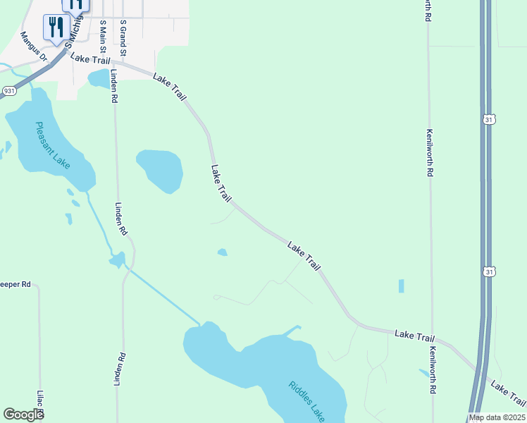 map of restaurants, bars, coffee shops, grocery stores, and more near 67448-67598 Lake Trail in Lakeville