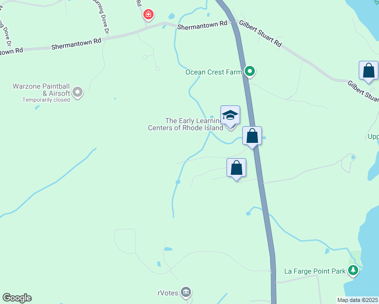 map of restaurants, bars, coffee shops, grocery stores, and more near 147 Winsome Drive in North Kingstown