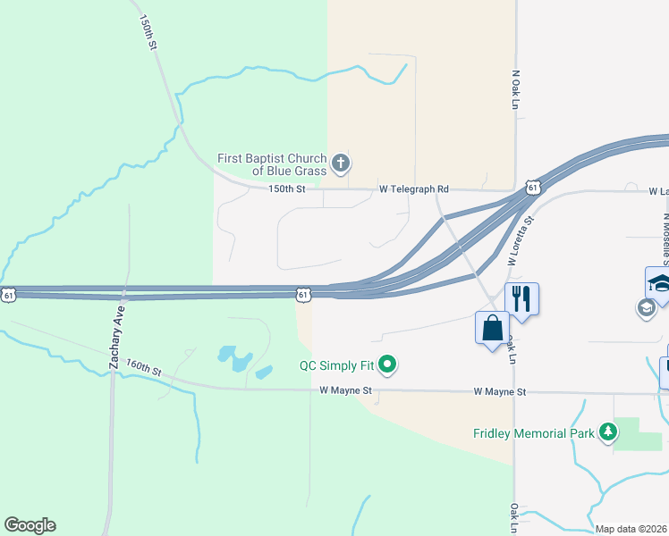 map of restaurants, bars, coffee shops, grocery stores, and more near 722 Prairie Meadow Drive in Blue Grass