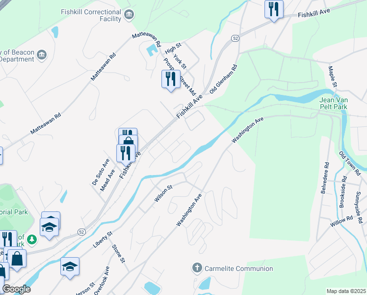 map of restaurants, bars, coffee shops, grocery stores, and more near 18 Front Street in Beacon