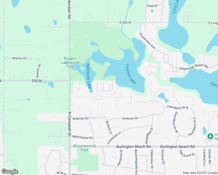 map of restaurants, bars, coffee shops, grocery stores, and more near Blackoak Lane in Valparaiso