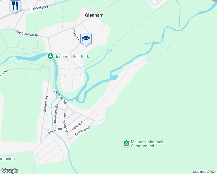 map of restaurants, bars, coffee shops, grocery stores, and more near 41 Greenwood Drive in Beacon
