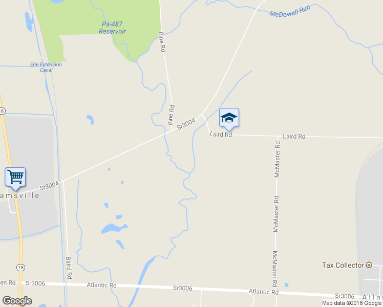 map of restaurants, bars, coffee shops, grocery stores, and more near 8661 Laird Road in Atlantic