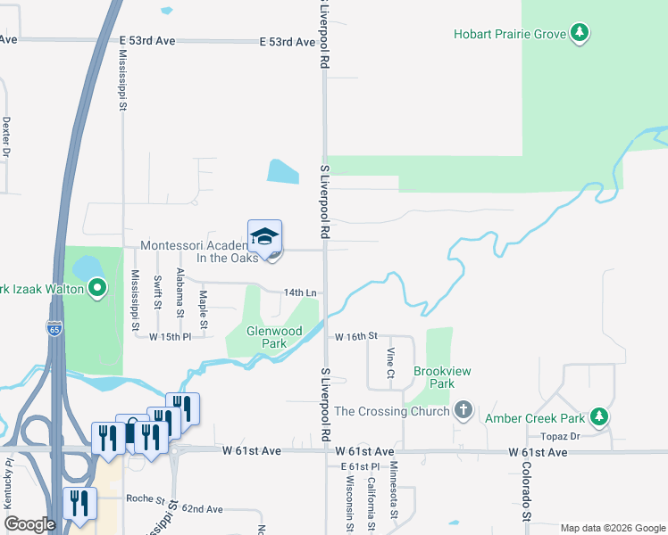 map of restaurants, bars, coffee shops, grocery stores, and more near 5000 South Liverpool Road in Hobart