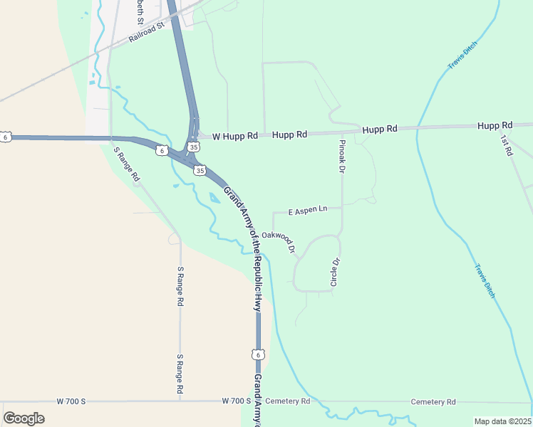 map of restaurants, bars, coffee shops, grocery stores, and more near 6499 West Oak Drive in La Porte