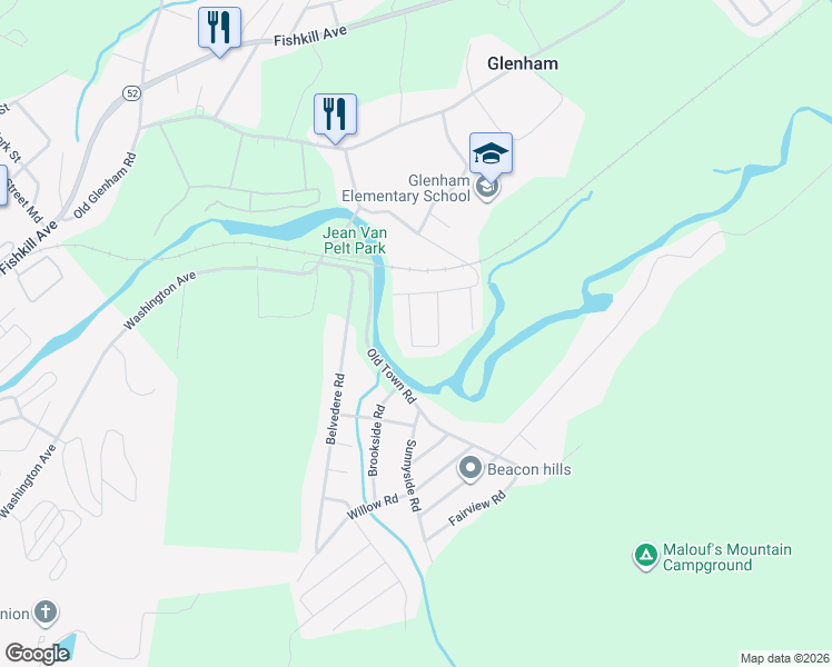 map of restaurants, bars, coffee shops, grocery stores, and more near 24 Birch Dr in Beacon