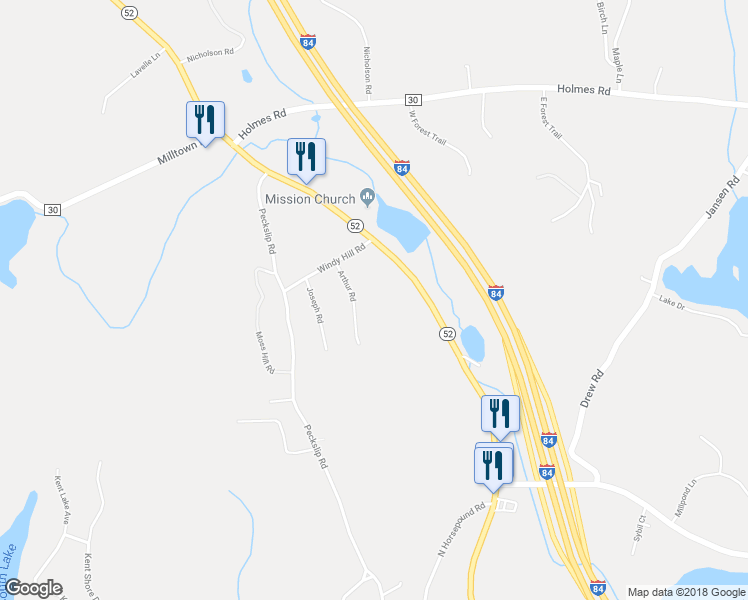 map of restaurants, bars, coffee shops, grocery stores, and more near 24 Arthur Road in Holmes