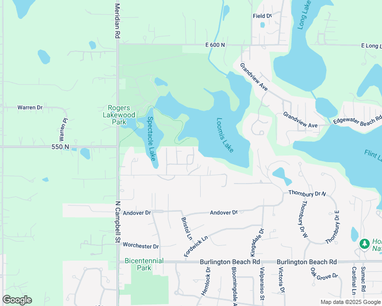 map of restaurants, bars, coffee shops, grocery stores, and more near Blackoak Lane in Valparaiso